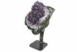 Amethyst Geode Section on Metal Stand - Deep Purple Crystals #171779-1